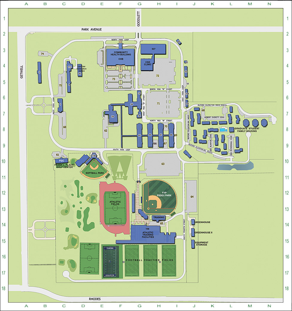 University Of Memphis Campus Map University Of Memphis